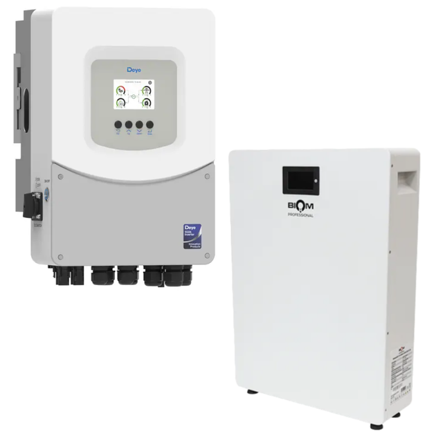 Комплект автономного енергопостачання Deye 6 кВт SUN-6K-SG06LP1-EU-BM2 + Biom Professional BALFP-512100-V1 5.12 кВт·год - Фото 2 Комплект автономного енергопостачання Deye 6 кВт SUN-6K-SG06LP1-EU-BM2 + Biom Professional BALFP-512100-V1 5.12 кВт·год - зображення 2