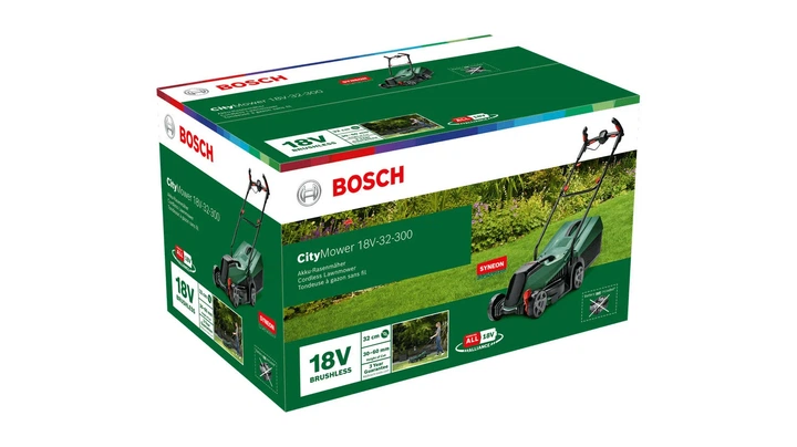 Акумуляторна газонокосарка Bosch CityMower 18V-32-300, 18В, 32 см, 31 л, висота трави 30-60 мм, вага 8.8 кг, без батареї та зарядн - зображення 10