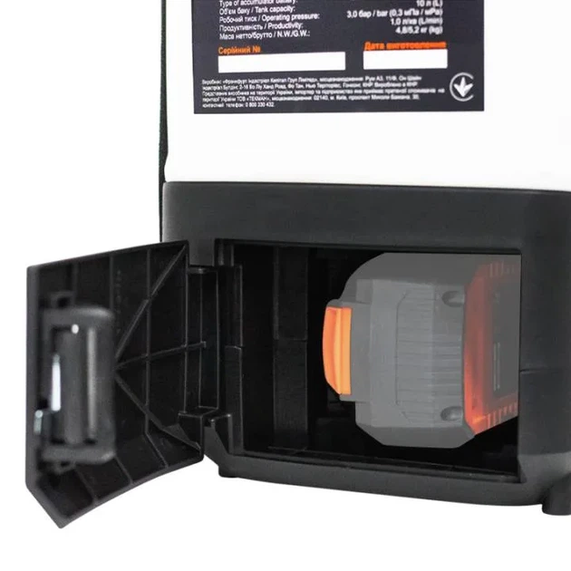 Акумуляторний обприскувач Tekhmann TGS-10/i20, 10 л, 20 В, 3 бар, 1 л/хв, вага 4.8 кг. - зображення 3
