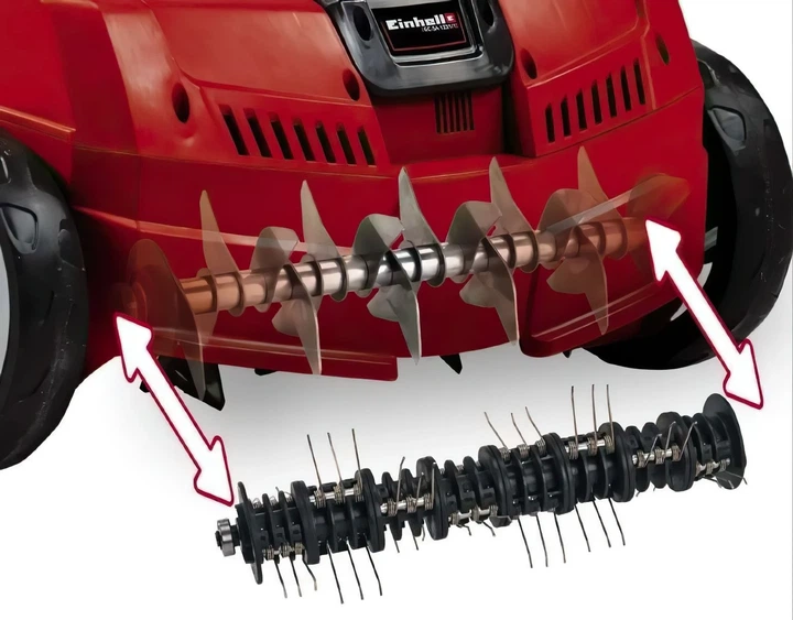 Аератор-скарифікатор Einhell GC-SA 1231/1 потужністю 1200 Вт, ширина захвату 31 см, об'єм травозбірника 28 л, для ділянок до 300 м - зображення 4