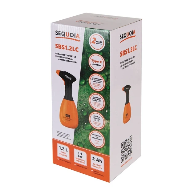 Обприскувач акумуляторний SEQUOIA SBS1.2LC 1.2 л 3.7 В 0.36 кг пластик - зображення 7