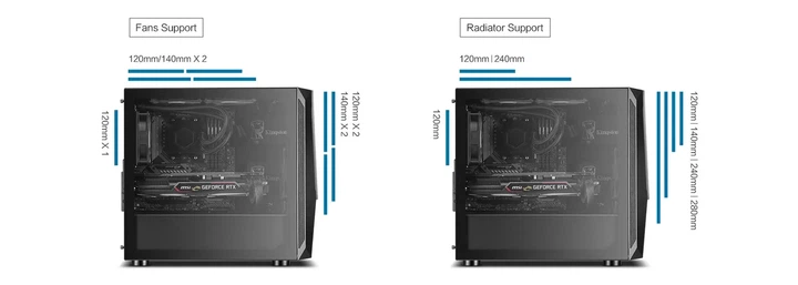 Корпус SilverStone Fara FAV1MB-PRO без БП, 2xUSB3.0, 2xUSB2.0, 1x120мм, ARGB VGA 379мм, LCS ready, TG боковая панель, mATX, черный. - изображение 2