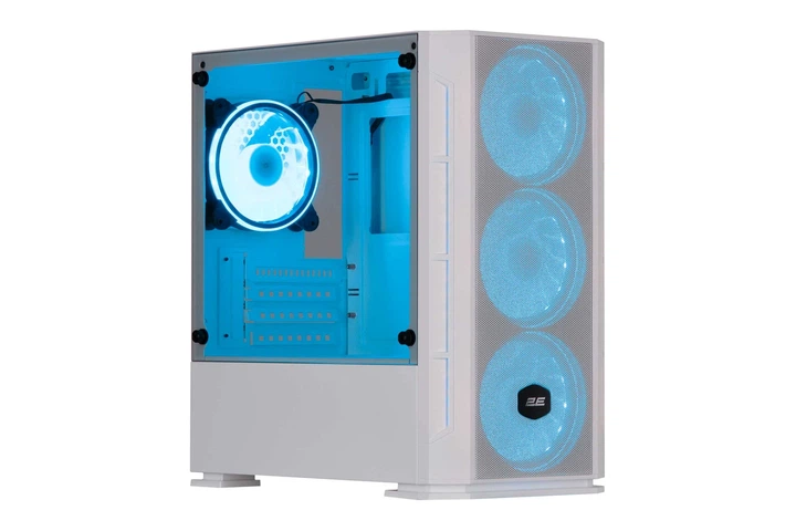 Корпус 2E GAMING Calleo GB700W без БЖ, 2xUSB3.0, 1xUSB2.0, 4x120мм ARGB, VGA 320мм, LCS ready, контроллер с пультом, TG боковое окно, mATX, белый. - изображение 7