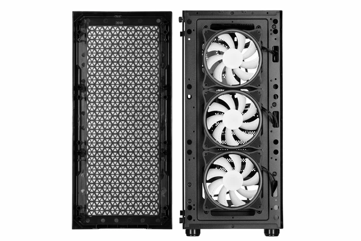 Корпус 2E GAMING Hexagon G338 без БЖ 2xUSB3.0, 1xUSB Type-C, 3x120мм ARGB, 1x120мм, VGA 330мм, LCS ready, HUB, TG боковая панель, ATX, черный. - изображение 8