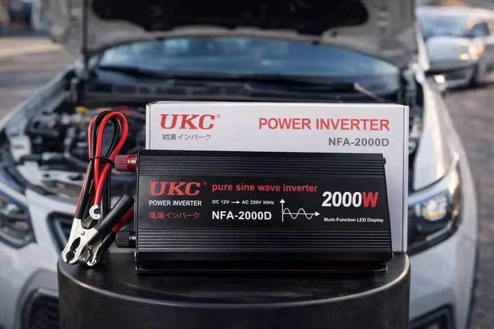 Перетворювачі напруги 12В 220В 2000 Вт UKC з дисплеєм і USB-роз'ємом, NFA - изображение 3