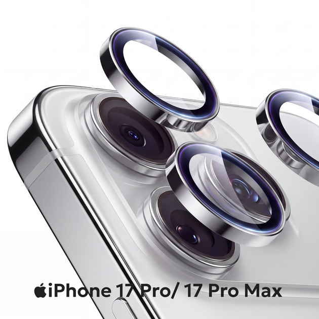 Защита для камеры iPhone 17 Pro и 17 Pro Max закалённое стекло титан серый - Фото 1 Защита для камеры iPhone 17 Pro и 17 Pro Max закалённое стекло титан серый - изображение 1