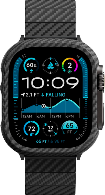 Etui plecki PITAKA Air do Apple Watch Ultra 1/2/3 (49 mm) Black/Grey (KW3001A) - obraz 4