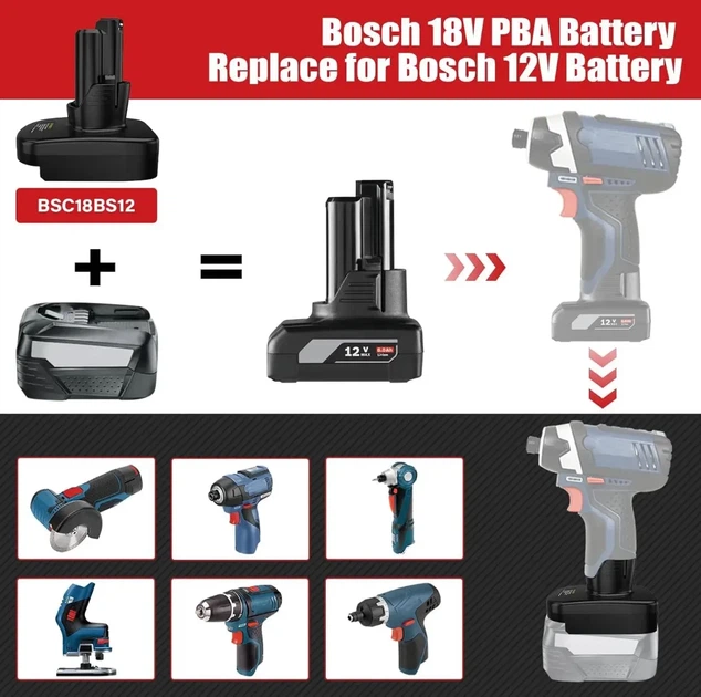 Адаптер аккумулятора Bosch 18V 12V (BSC18BS12) - Фото 4 Адаптер аккумулятора Bosch 18V 12V (BSC18BS12) - изображение 4