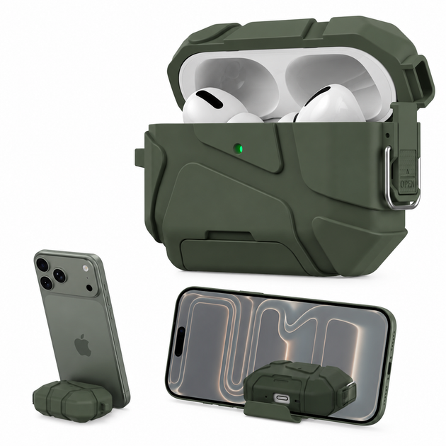 Твердый защитный чехол для наушников AirPods 2 Pro || Air Pods 2 Pro . Зеленый цвет - Фото 4 Твердый защитный чехол для наушников AirPods 2 Pro || Air Pods 2 Pro . Зеленый цвет - изображение 4