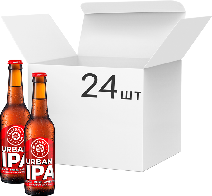 Упаковка пива Maisel & Friends Urban IPA світле нефільтроване 5.6% 0.33 л х 24 шт (40173474) - Фото 1 Упаковка пива Maisel & Friends Urban IPA світле нефільтроване 5.6% 0.33 л х 24 шт (40173474) - зображення 1
