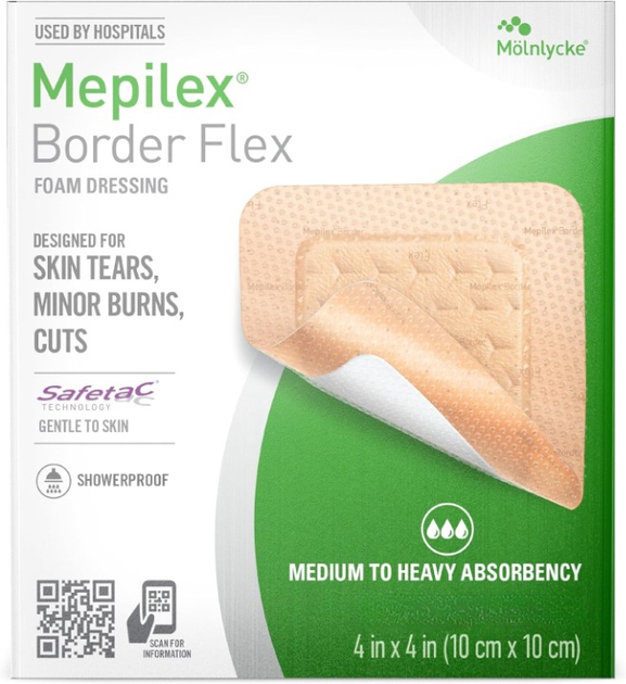 Медицинский водонипроницаемый пластырь Mepilex Border Flex 10 x 10 см для ран и травм кожи 3 шт - изображение 2