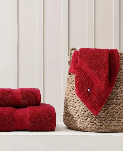 Полотенце банное TOMMY HILFIGER (883893996335) Modern American Solid Cotton Bath Towel красный - изображение 4