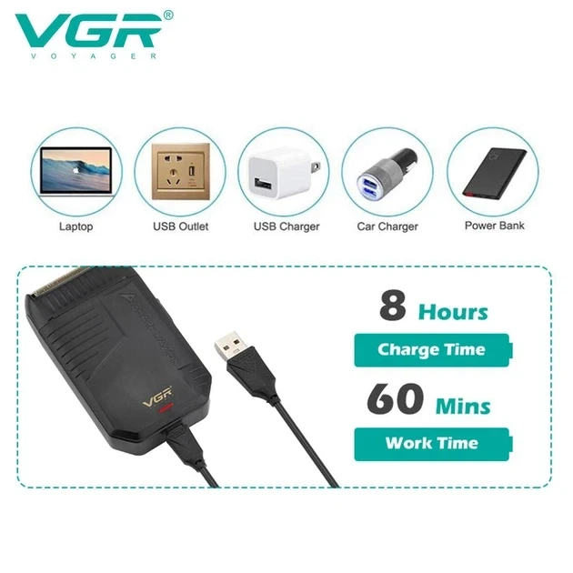 Электробритва VGR V-375 Black сеточная аккумуляторная - изображение 4