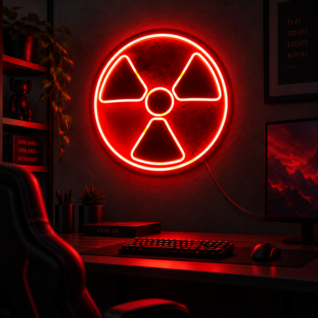 Неоновая вывеска N.F.G. Radioactive Радиация красная LED - Фото 4 Неоновая вывеска N.F.G. Radioactive Радиация красная LED - изображение 4