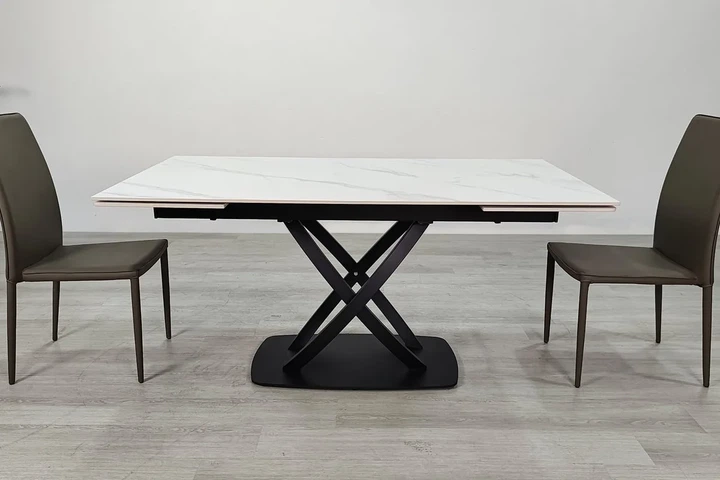 Стол HILDA CERAMIC раскладной 160(240)х90 см керамика белый мат/черный - изображение 5