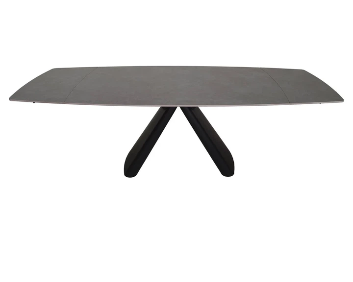 Стол GREYSON Ceramic раскладной 160(240)х90 см керамика серый мат черный металл - Фото 3 Стол GREYSON Ceramic раскладной 160(240)х90 см керамика серый мат черный металл - изображение 3