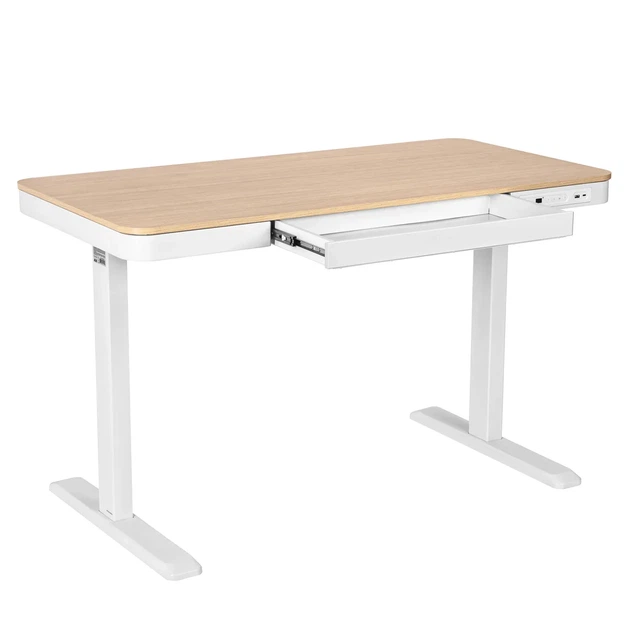 Компьютерный стол 2E ламинированный МДФ 118х60 см бежевый электрический привод высота 7201200 мм - изображение 5