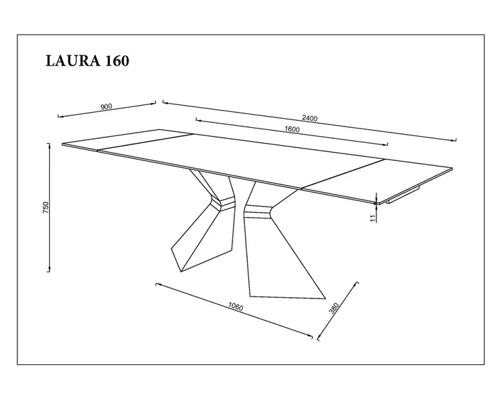 Стол раскладной LAURA CERAMIC 160(240)x90 см закаленное стекло + керамика бежевый матовый - изображение 8