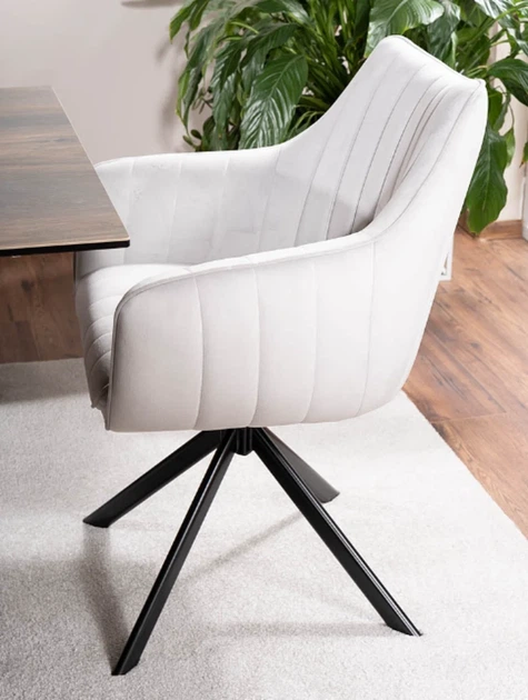Стул AZALIA VELVET 86х61х44 см велюр светло-серый черный каркас - изображение 2