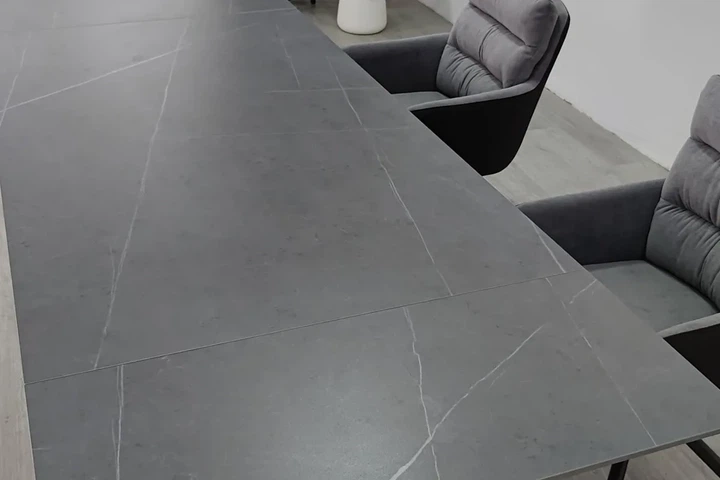 Стол JULIAN CERAMIC раскладной 160(240)х90 см керамика серый мат/черный - изображение 8