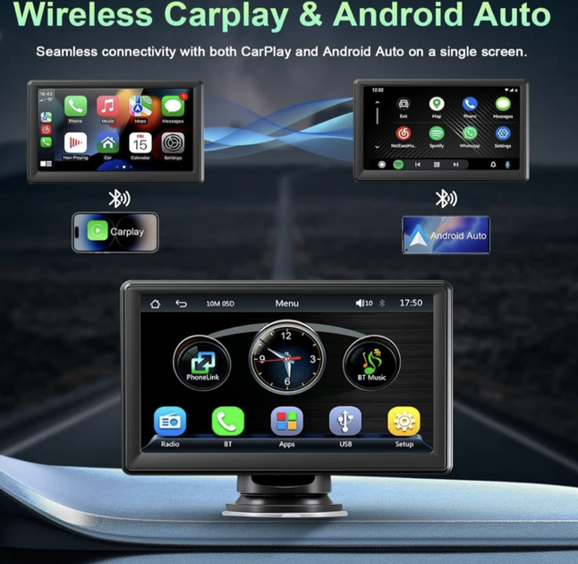 Автомобильный экран CarPlay 7 дюймов Apple Android Auto MirrorLink Bluetooth 5.1 - изображение 8