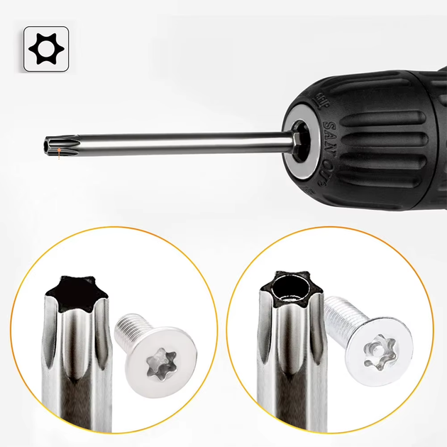 Набір біт Torx з отвором (TT) екстрадовгих TT8–TT40 100 мм 8 шт. - зображення 5