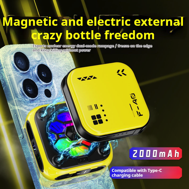 Акумуляторний магнітний охолоджувач для смартфона VHG F40 з цифровим дисплеєм і кліпсовим кріпленням для смартфона - изображение 5