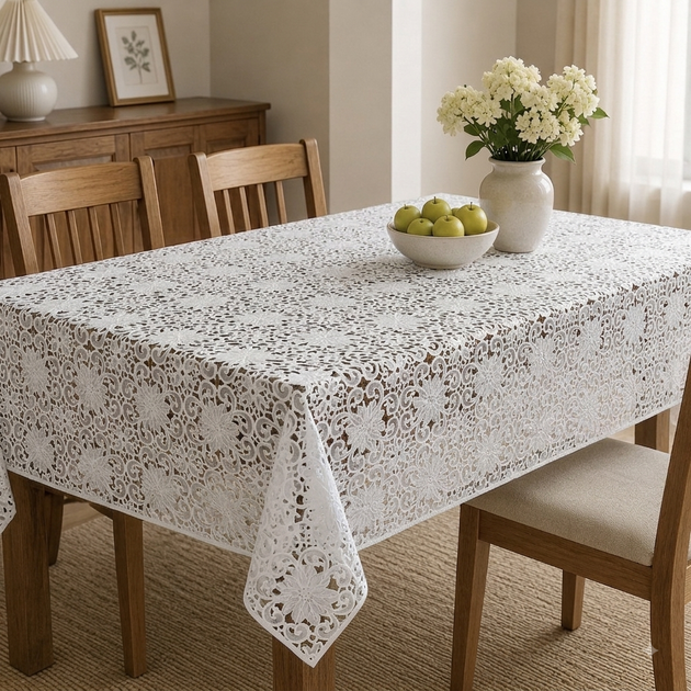Клейонка кухонна Lace Ажур 1.32 м бежева пог. м. (011-F) - Фото 1 Клейонка кухонна Lace Ажур 1.32 м бежева пог. м. (011-F) - зображення 1