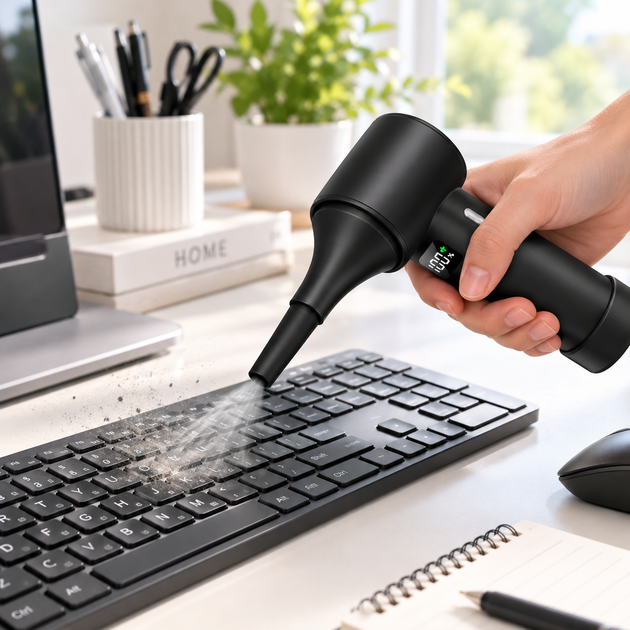 Портативный турбо-вентилятор / Turbo Handheld Fan T60 с USB зарядкой / Вентилятор для охлаждения - изображение 3