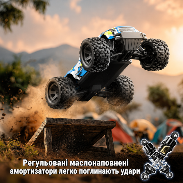 Радіокерована машинка MJX 18208 1:18 4WD до 45 км/год, RC позашляховик, металева трансмісія, масляні аморт 2 АКБ / 2 кузови - зображення 8