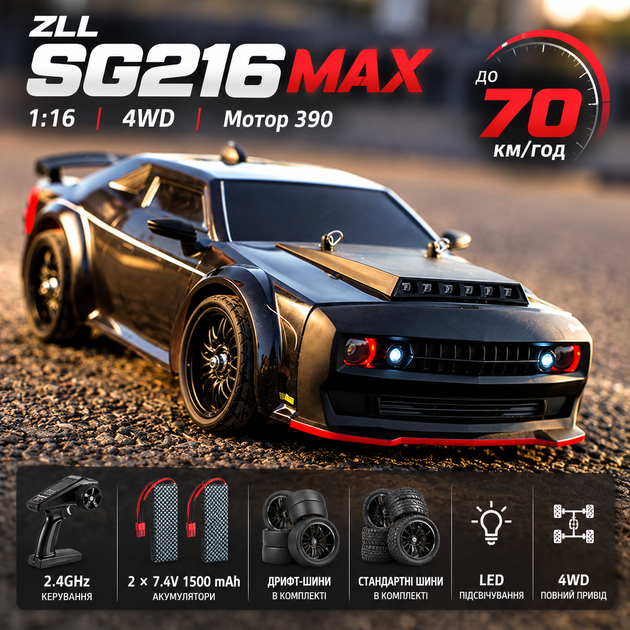 Машинка на радиоуправлении ZLL SG216 MAX 1:16 4WD до 70 км/ч 2 АКБ дрифт автомобиль на пульте радиоуправляемая машинка RC авто - Фото 9 Машинка на радиоуправлении ZLL SG216 MAX 1:16 4WD до 70 км/ч 2 АКБ дрифт автомобиль на пульте радиоуправляемая машинка RC авто - изображение 9