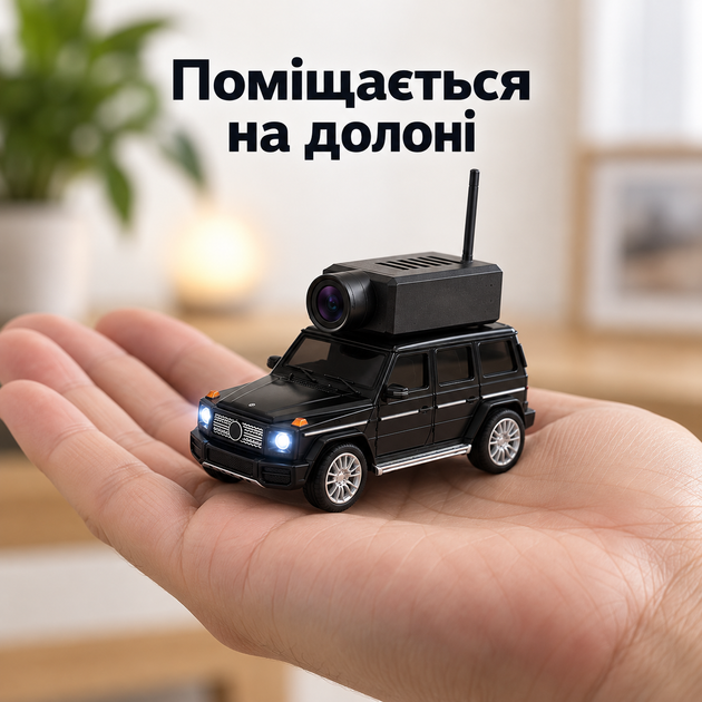 Міні машинка з камерою 1:64 з керуванням зі смартфона, Wi-Fi та LED-підсвіткою - Фото 3 Міні машинка з камерою 1:64 з керуванням зі смартфона, Wi-Fi та LED-підсвіткою - зображення 3