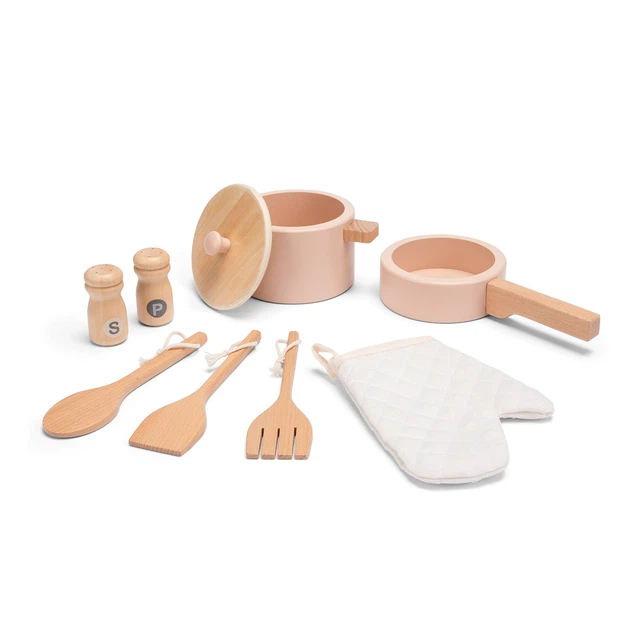 Дерев'яна ігрова міні-кухня New Classic Toys, ротанг, рожева - зображення 7