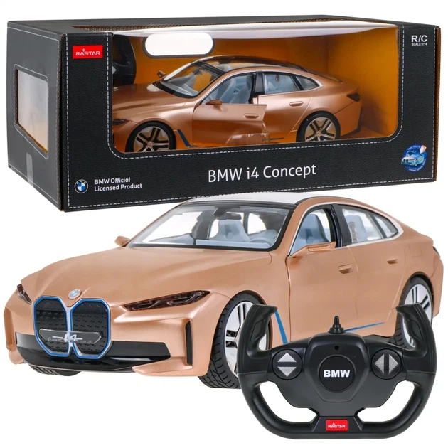 Радиоуправляемый автомобиль BMW i4 1:14 Rastar 20345, золотистый - изображение 8