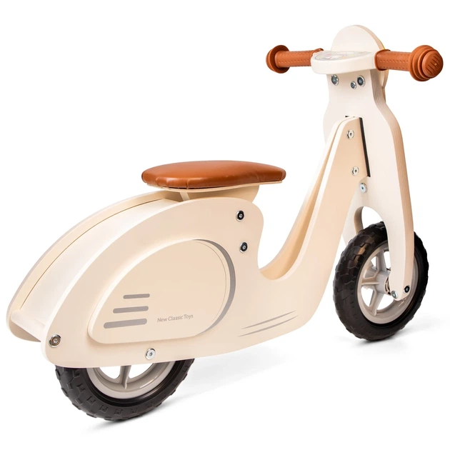 Деревянный самокат New Classic Toys с сиденьем, белый - Фото 2 Деревянный самокат New Classic Toys с сиденьем, белый - изображение 2