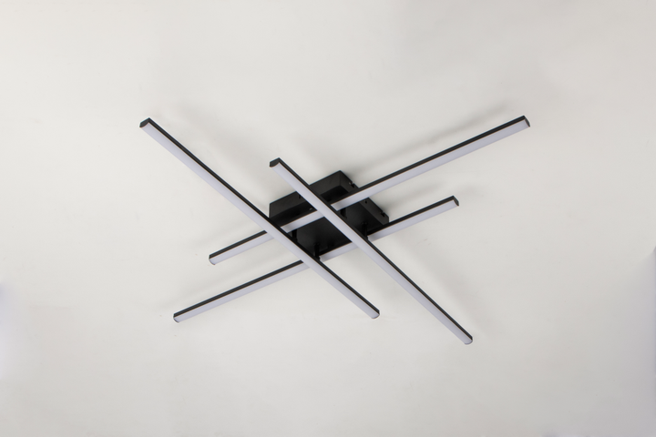 Керована світлодіодна люстра LINE 70W 4L-RC-850x850x90-BLACK-230-IP20 - изображение 3