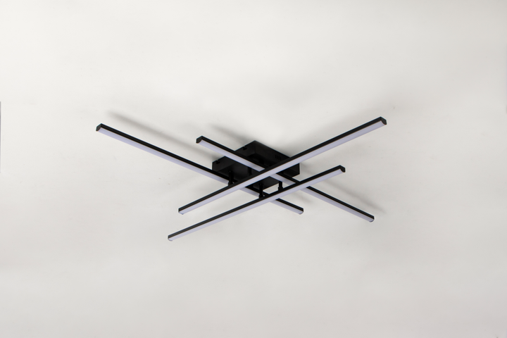 Керована світлодіодна люстра LINE 70W 4L-RC-850x850x90-BLACK-230-IP20 - изображение 4