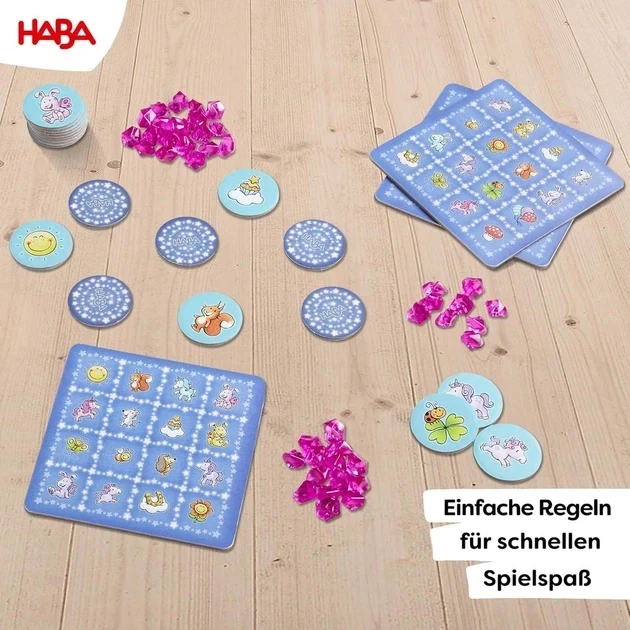 Детская настольная игра HABA Единорог Блестки Удачи: Блестящее Бинго (Funkel-Bingo), от 3 лет, 2–4 игрока - Фото 6 Детская настольная игра HABA Единорог Блестки Удачи: Блестящее Бинго (Funkel-Bingo), от 3 лет, 2–4 игрока - изображение 6
