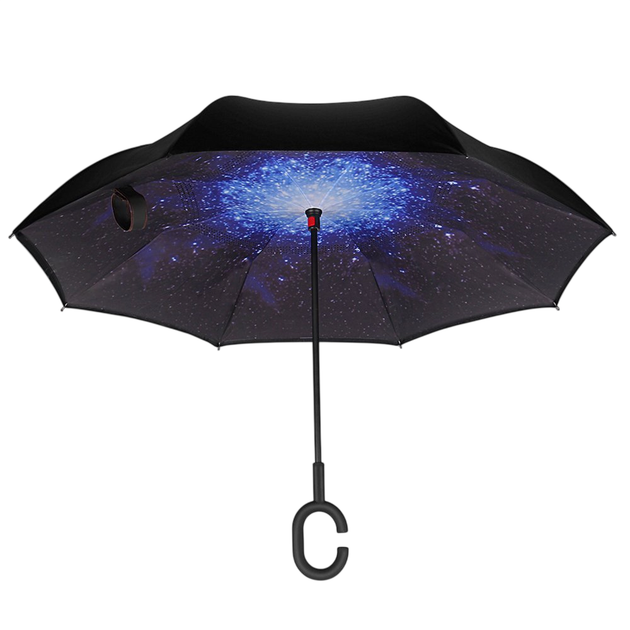 Зонт обратного сложения Up-Brella механический, Звездное небо - изображение 2