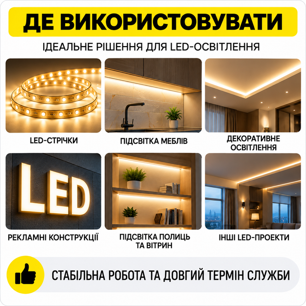 Блок живлення LEMANSO LM87 12V 2A 24W для LED стрічки - изображение 4