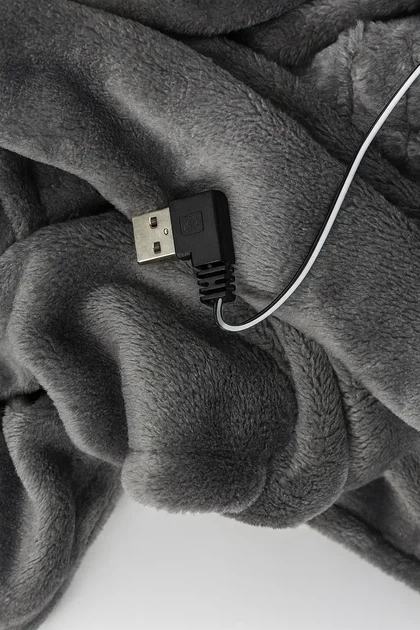 Плед пончо с подогревом от PowerBank USB 150×85 см, флисовый электроплед 3 режима, 7 зон нагрева - Фото 5 Плед пончо с подогревом от PowerBank USB 150×85 см, флисовый электроплед 3 режима, 7 зон нагрева - изображение 5