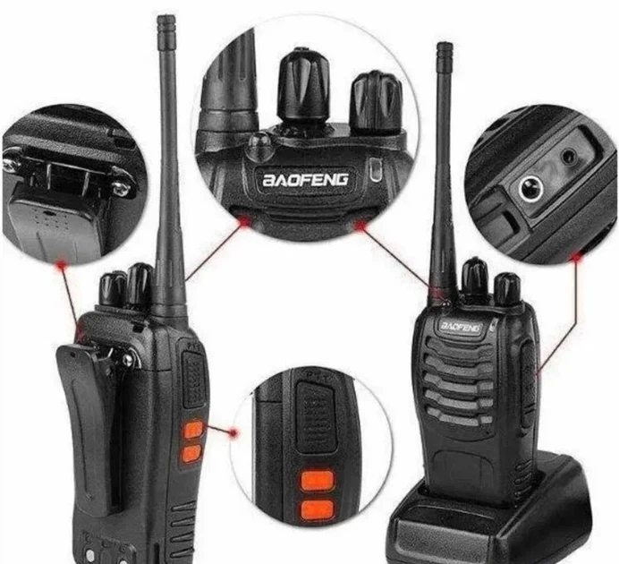 Комплект рацій Baofeng BF-888S 2 шт 5 Вт UHF 400–470 МГц до 5 км з зарядними станціями - зображення 4
