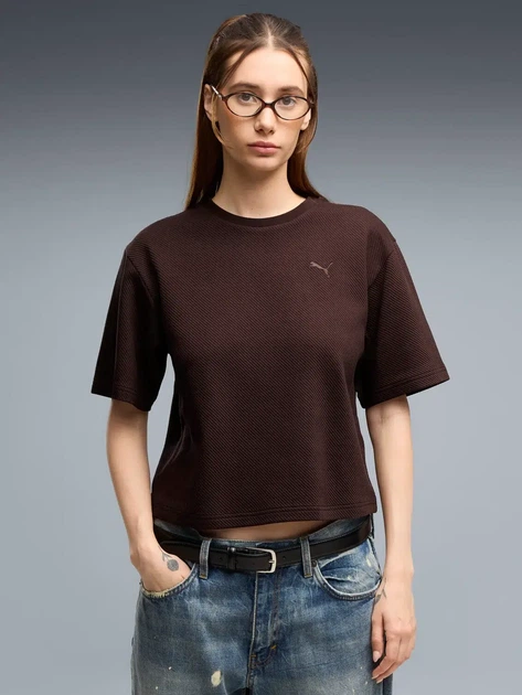 Футболка хлопковая короткая женская Puma 695751-33 S Коричневая (4070033335819) - Фото 1 Футболка хлопковая короткая женская Puma 695751-33 S Коричневая (4070033335819) - изображение 1