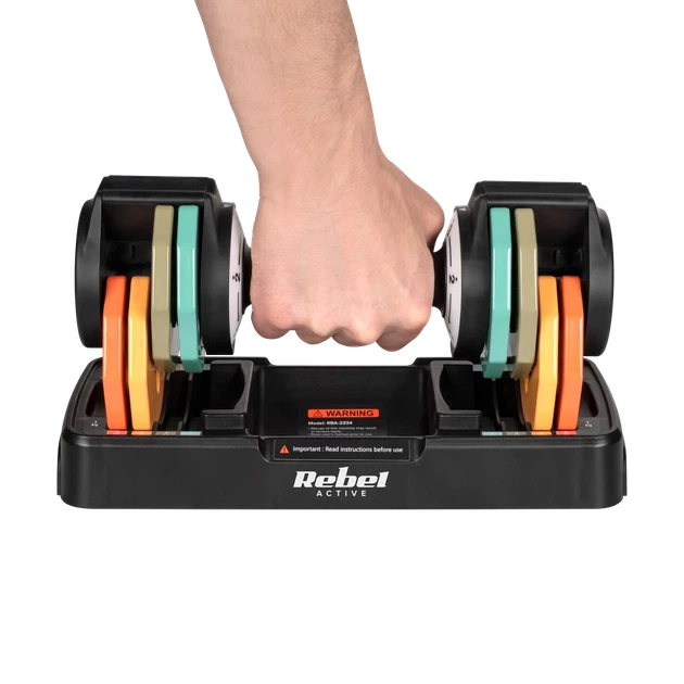 Гантели с регулируемым весом REBEL ACTIVE 2x5кг шаг 1кг (RBA-2334) - изображение 4
