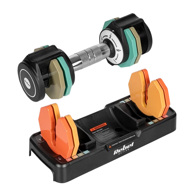 Гантели с регулируемым весом REBEL ACTIVE 2x5кг шаг 1кг (RBA-2334) - изображение 5