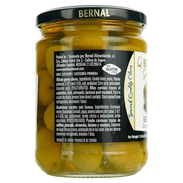 Оливки зелені Bernal Gourmet Gordal 436 г - зображення 2