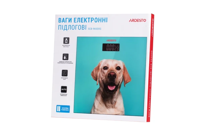 Весы ARDESTO напольные для домашних животных, 150 кг, AAAx2 в комплекте, стеклянные, цветные - изображение 6