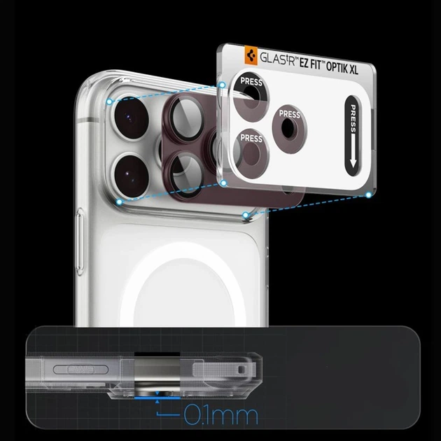 Захисне скло Spigen Glas.Tr Camera EZ FIT Optik Pro XL для Apple iPhone 18 Pro Dark Cherry (8800337251654) - зображення 6