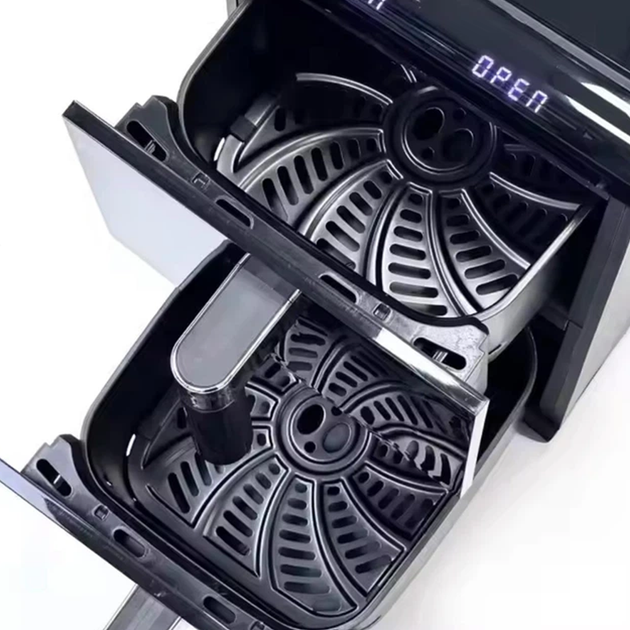 Двухкамерная аэрофритюрница Zepline ZP-212 4200 Вт 16 л 2×8 л мультифритюрница сенсорная мультипечь аэрогриль без масла 13 программ - изображение 9