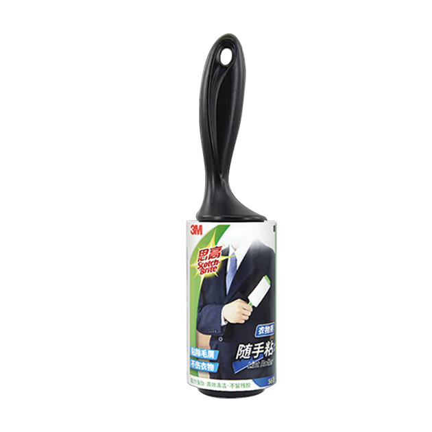 Знімний липкий ролик для видалення шерсті домашніх тварин 3M Scotch-Brite Lint Roller, 56 аркушів для одягу, домашнього використання - зображення 4